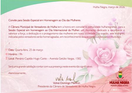 Hulha Negra celebra protagonismo feminino em sessão especial na Câmara de Vereadores